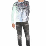 CL408 men's long -sleeved shirt with an extravagant print