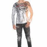 CL408 men's long -sleeved shirt with an extravagant print