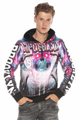 CL416 Heren Sweatshirt met Capuchon en een opvallend All-Over Printdesign