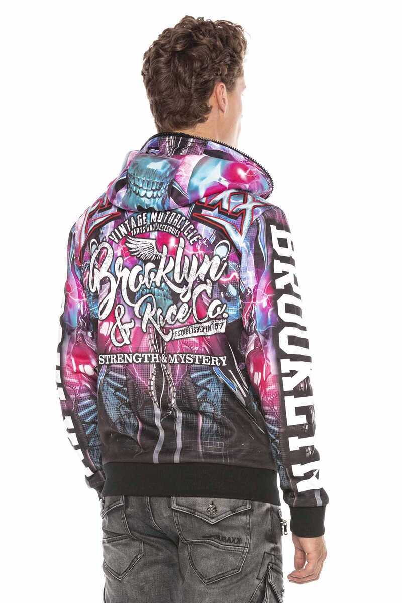 CL416 Heren Sweatshirt met Capuchon en een opvallend All-Over Printdesign