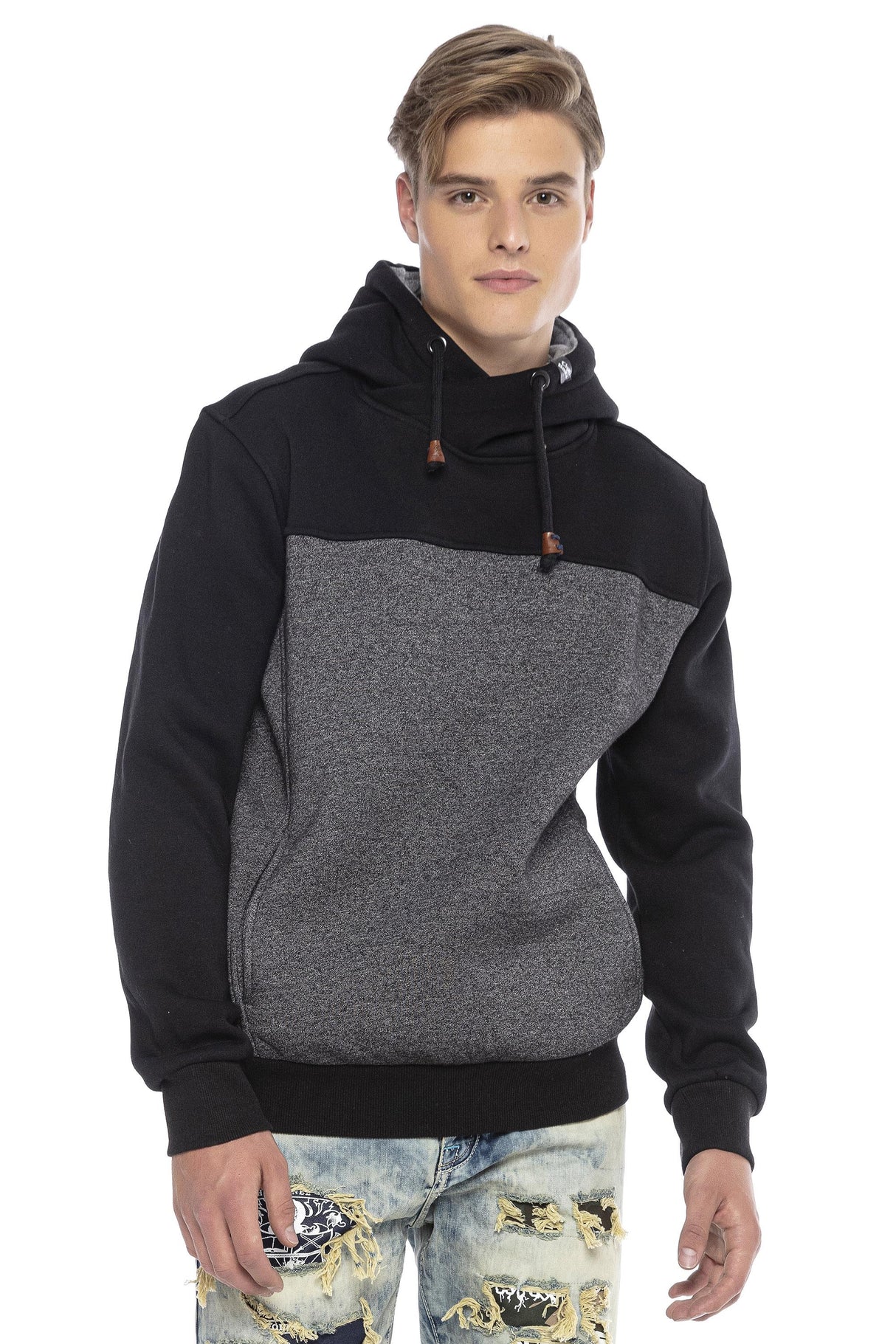 CL430 Hombres Bloqueo de color de sudadera con capucha