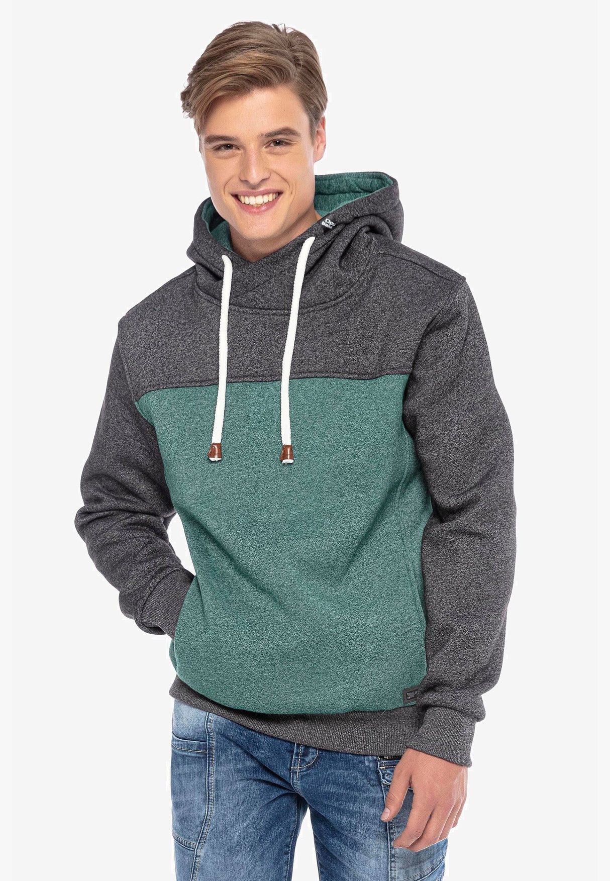 CL430 Hombres Bloqueo de color de sudadera con capucha