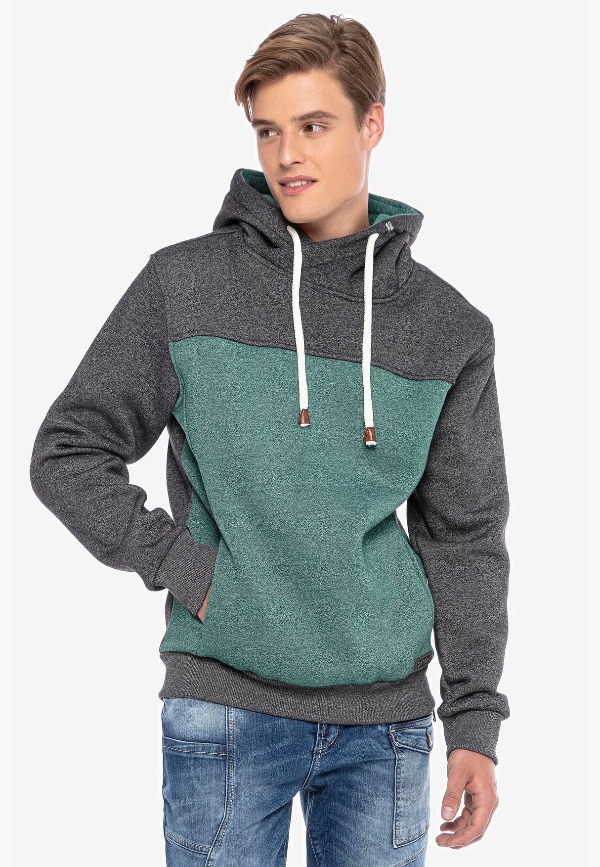 CL430 Hombres Bloqueo de color de sudadera con capucha