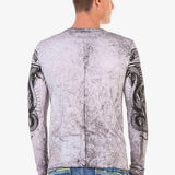 CL449 T-shirt manches longues homme avec grand imprimé