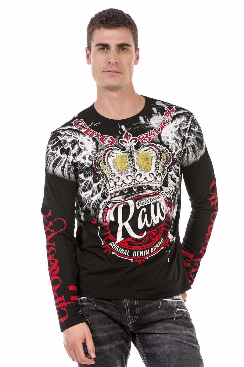 CL451 heren met lange sleeved shirt met een grote print