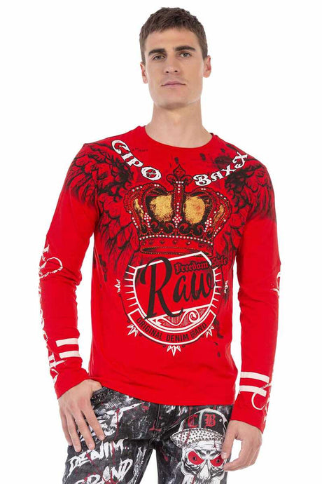CL451 Herren Langarmshirt mit großem Print