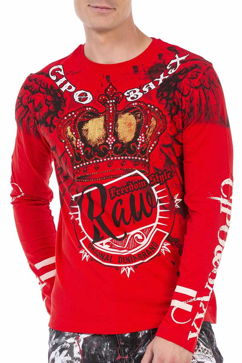 CL451 heren met lange sleeved shirt met een grote print