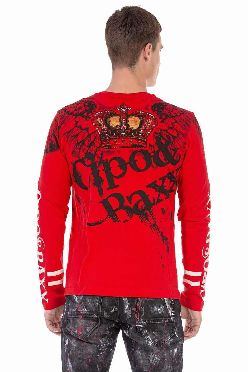 CL451 heren met lange sleeved shirt met een grote print
