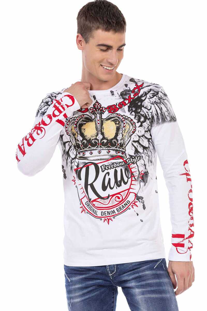 CL451 heren met lange sleeved shirt met een grote print