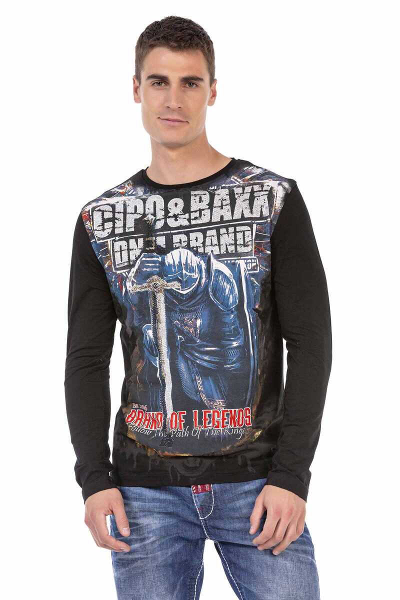 CL452 Camisa larga de hombres de hombres en una mirada genial