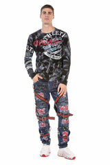 CL453 Heren Longsleeve met een geweldig Batik Patroon