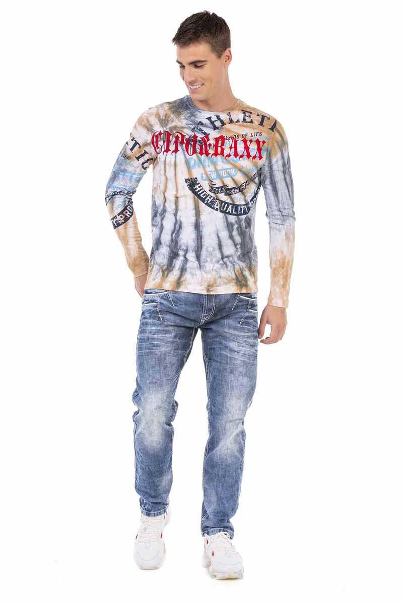 CL453 Heren Longsleeve met een geweldig Batik Patroon