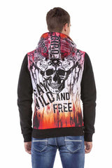 CL458 Herren Sweatjacke mit coolen Totenkopf-Prints