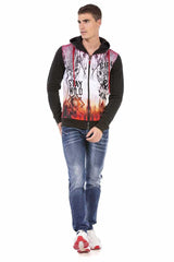 CL458 Herren Sweatjacke mit coolen Totenkopf-Prints