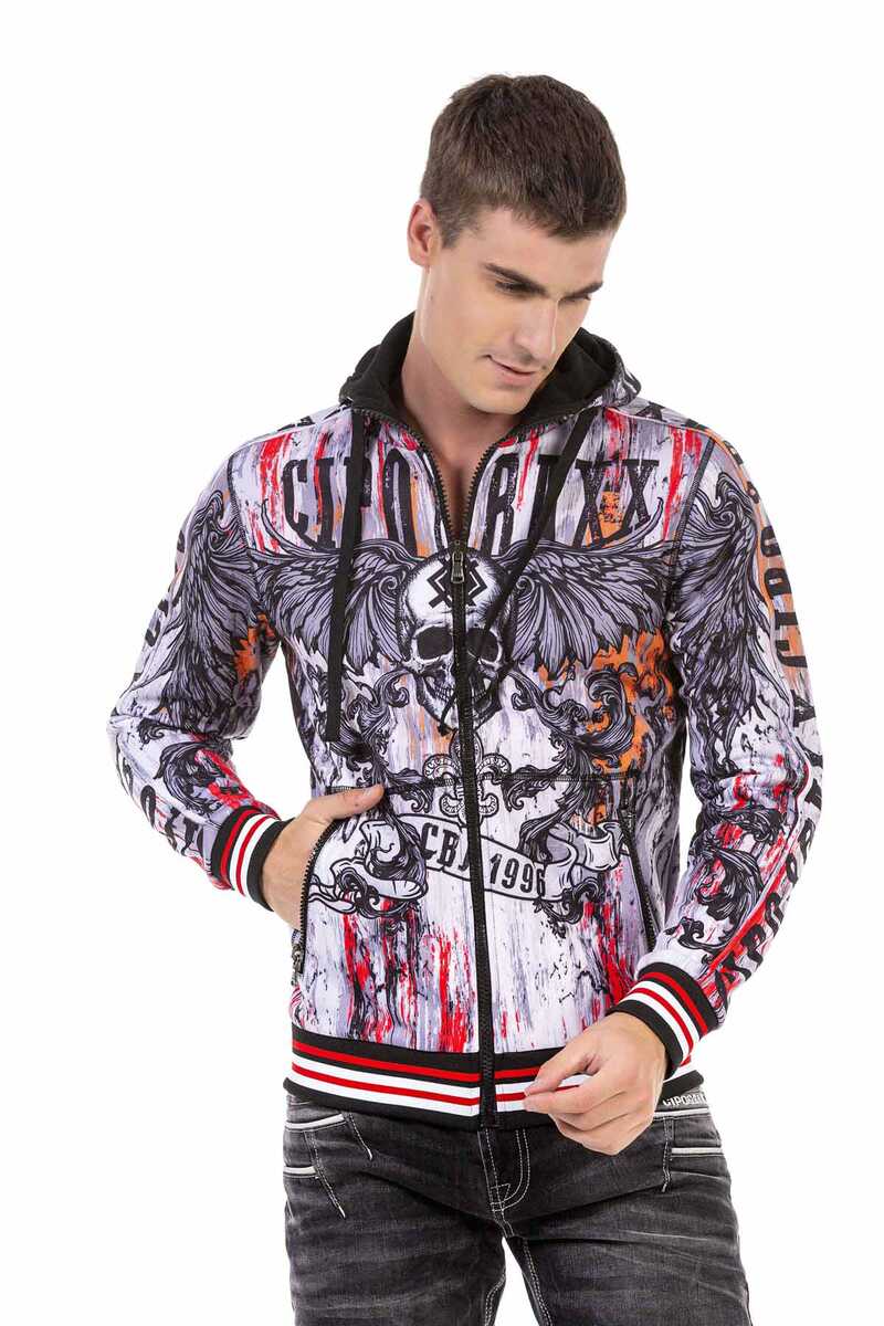 CL462 Motivos de impresión de la chaqueta para hombres con elementos de cabeza muerta