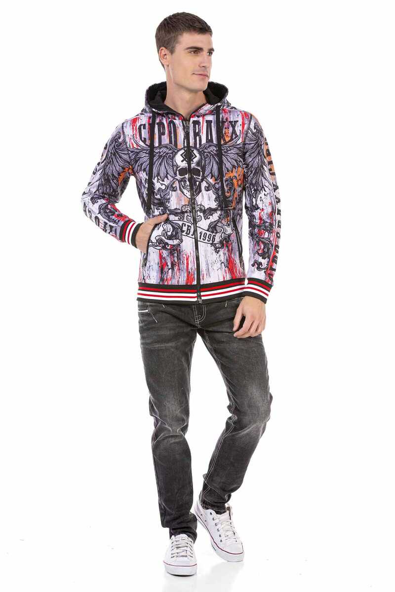 CL462 Motivos de impresión de la chaqueta para hombres con elementos de cabeza muerta