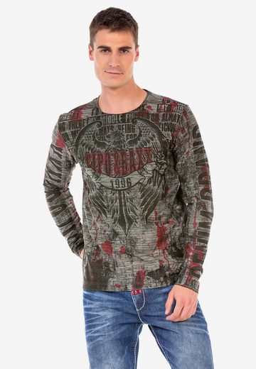 CL466 Herren Langarmshirt mit coolem Allover-Print