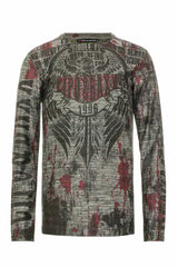 CL466 Herren Langarmshirt mit coolem Allover-Print