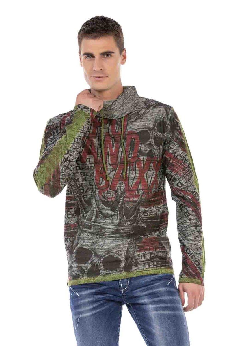 CL468 Men Camisa de larga duración con collar de chal de moda