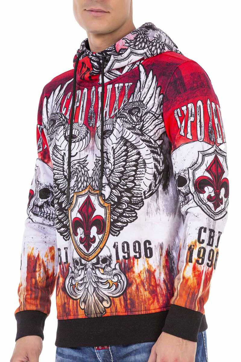CL469 Men Hooded Sweatshirt met koele Alllover Print