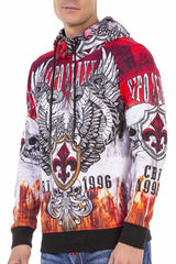 CL469 Men Hooded Sweatshirt met koele Alllover Print