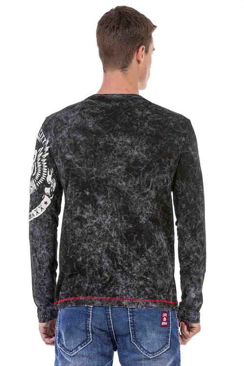 CL476 Camisa de manga larga para hombres con estampado de marca genial