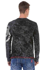 CL476 Camisa de manga larga para hombres con estampado de marca genial