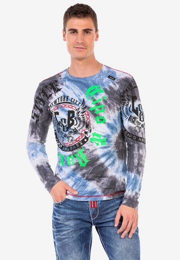 CL476 Herren Langarmshirt mit coolem Markenprint
