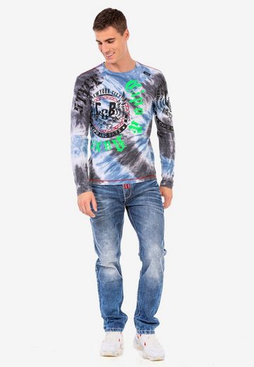 CL476 Camisa de manga larga para hombres con estampado de marca genial