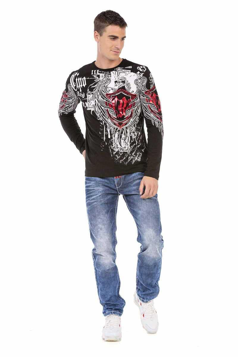 CL477 Camisa de manga larga para hombres con estampado fresco