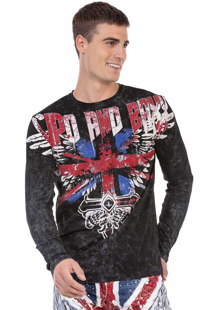 CL485 Camisa de manga larga para hombres con impresión fresca