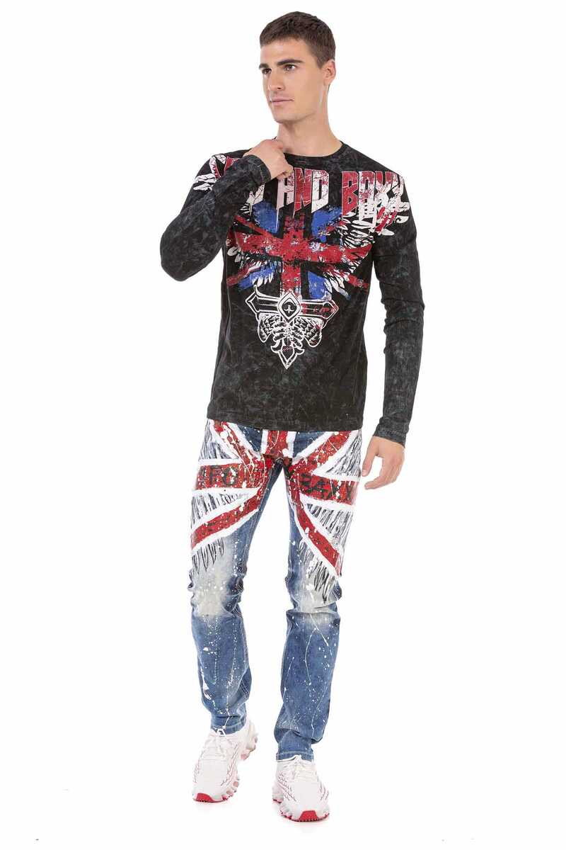 CL485 Camisa de manga larga para hombres con impresión fresca