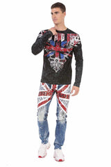 CL485 Camisa de manga larga para hombres con impresión fresca