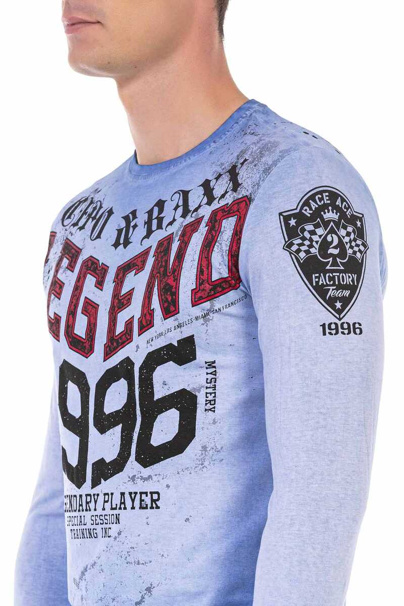 CL486 Camisa de manga larga para hombres con impresión fresca