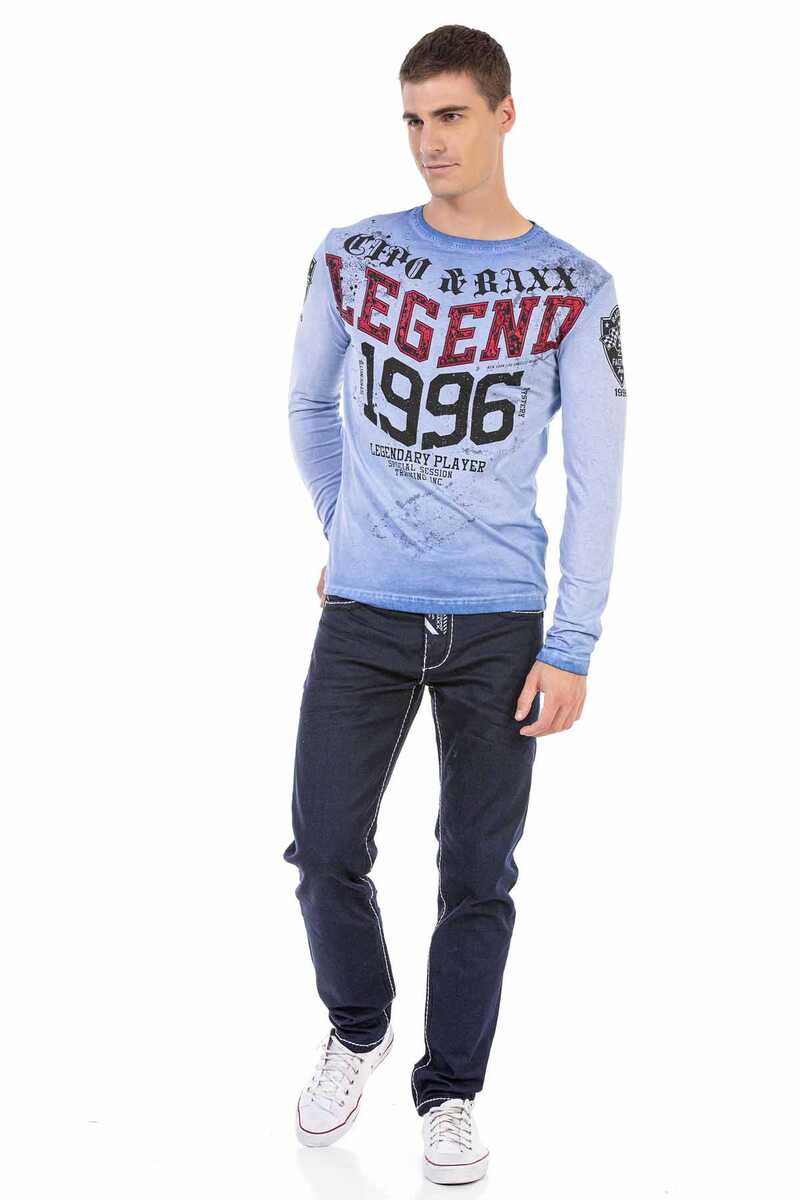 CL486 Camisa de manga larga para hombres con impresión fresca