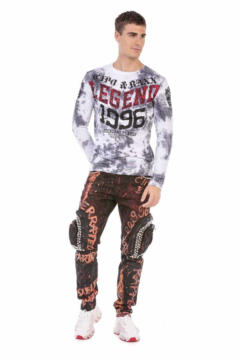 CL486 Camisa de manga larga para hombres con impresión fresca