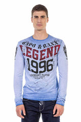 CL486 Camisa de manga larga para hombres con impresión fresca