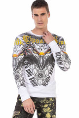 CL488 Herren Langarmshirt mit coolem Adler-Print