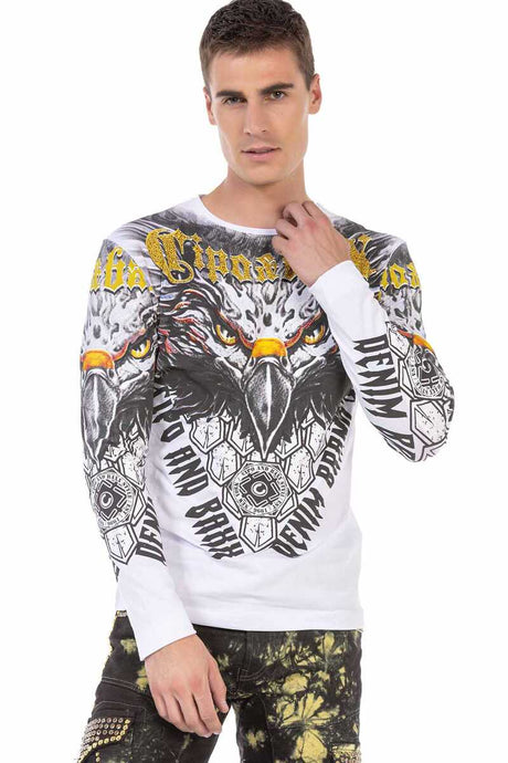 CL488 Herren Langarmshirt mit coolem Adler-Print