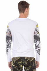 CL488 Herren Langarmshirt mit coolem Adler-Print