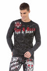 CL489 Camisa de manga larga para hombres con un estampado frontal de marca grande