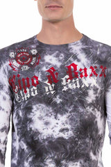 CL489 Camisa de manga larga para hombres con un estampado frontal de marca grande