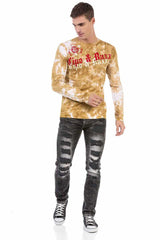 CL489 Camisa de manga larga para hombres con un estampado frontal de marca grande