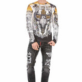 CL492 Maglia da uomo con stampa stravagante