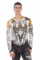 CL492 men's long -sleeved shirt with extravagant print