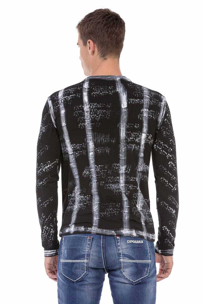 CL493 Camisa de manga larga de los hombres con estampado frontal fresco