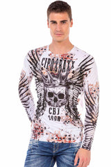 CL494 bluza męska z nadrukiem i kamieniami