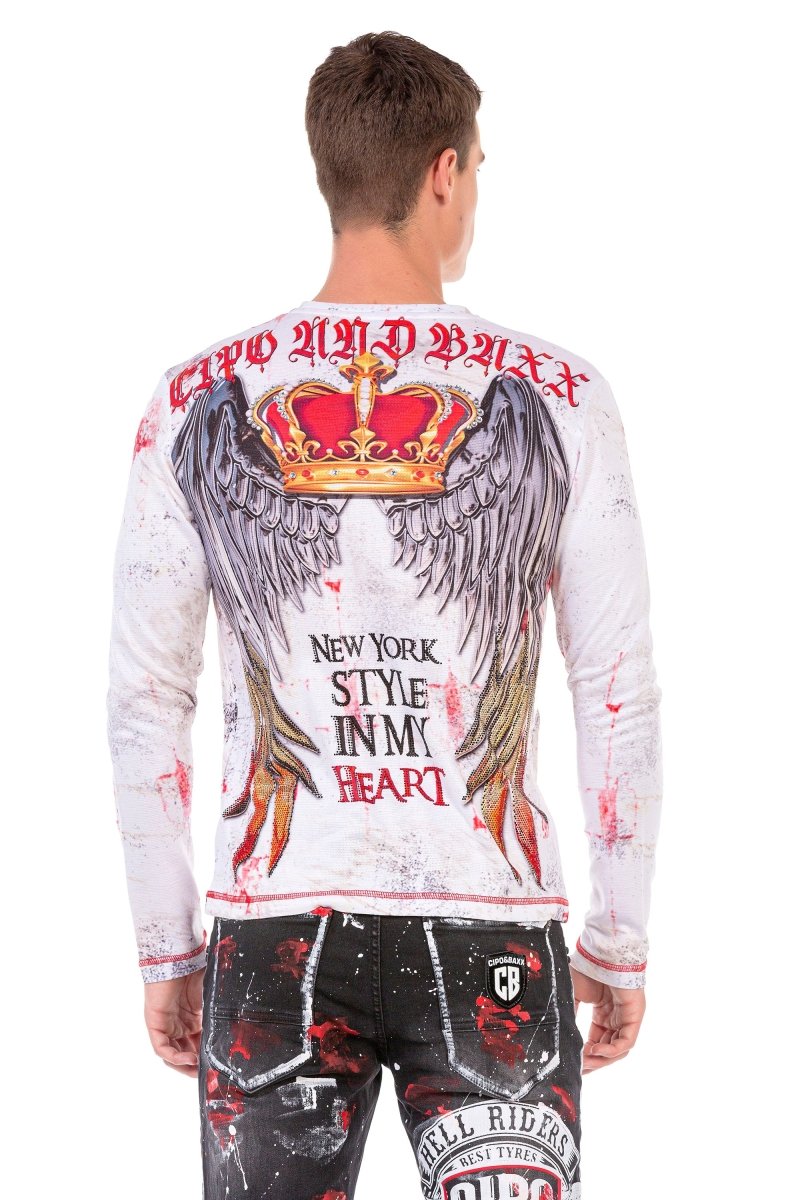 CL497 Camisa de manga larga para hombres con estilos geniales de Nueva York