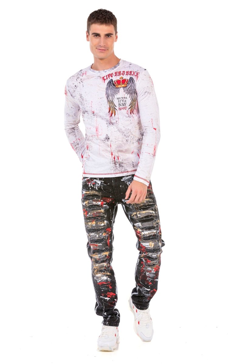 CL497 Camisa de manga larga para hombres con estilos geniales de Nueva York