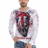 Cl498 chemise à manches longues pour hommes avec imprimé crâne cool